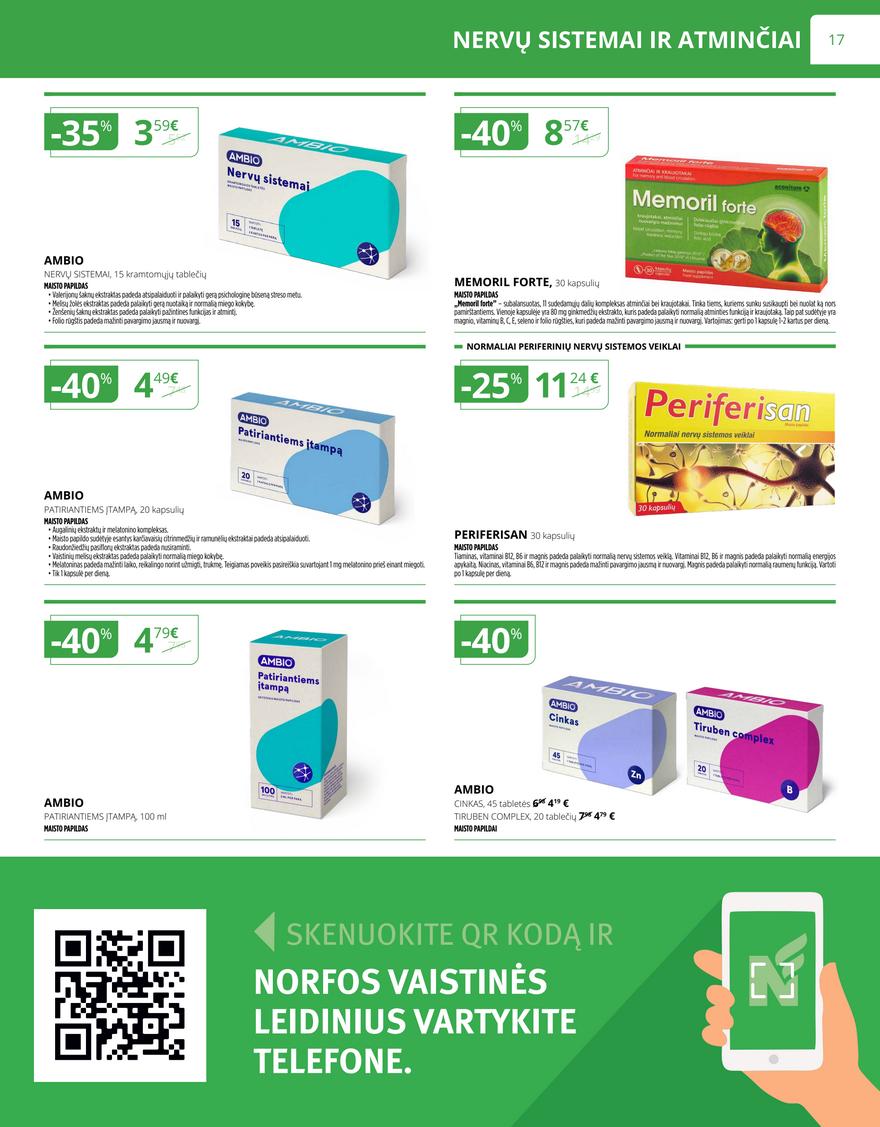 Norfos vaistinės leidinys akcijos nuo 
  2025-08-01 iki 
  2025-08-31 | Leidinukas.lt puslapis 17
