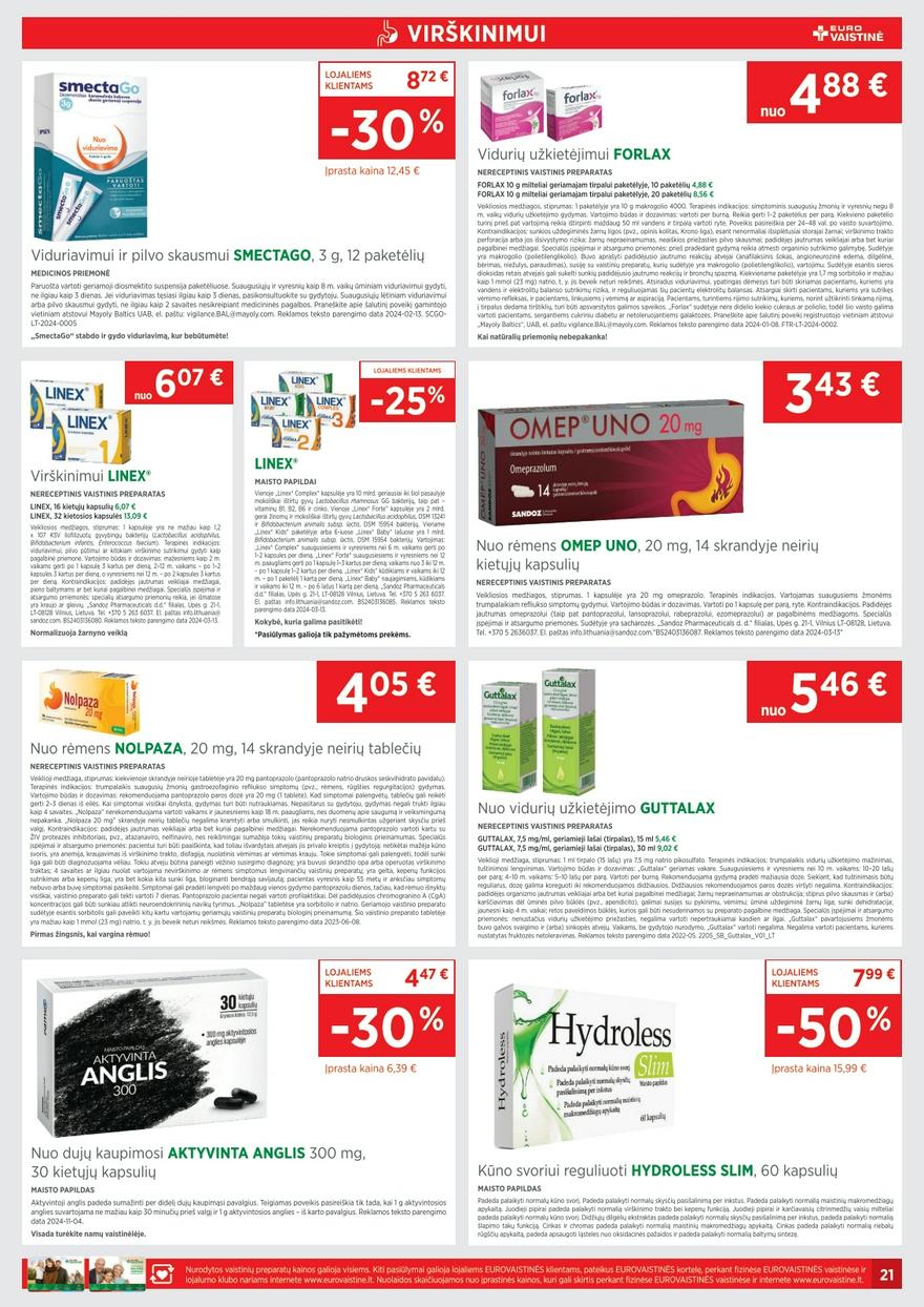 Euro vaistinė katalogas akcijos nuo 
  2025-03-01 iki 
  2025-03-31 | Leidinukas.lt puslapis 21