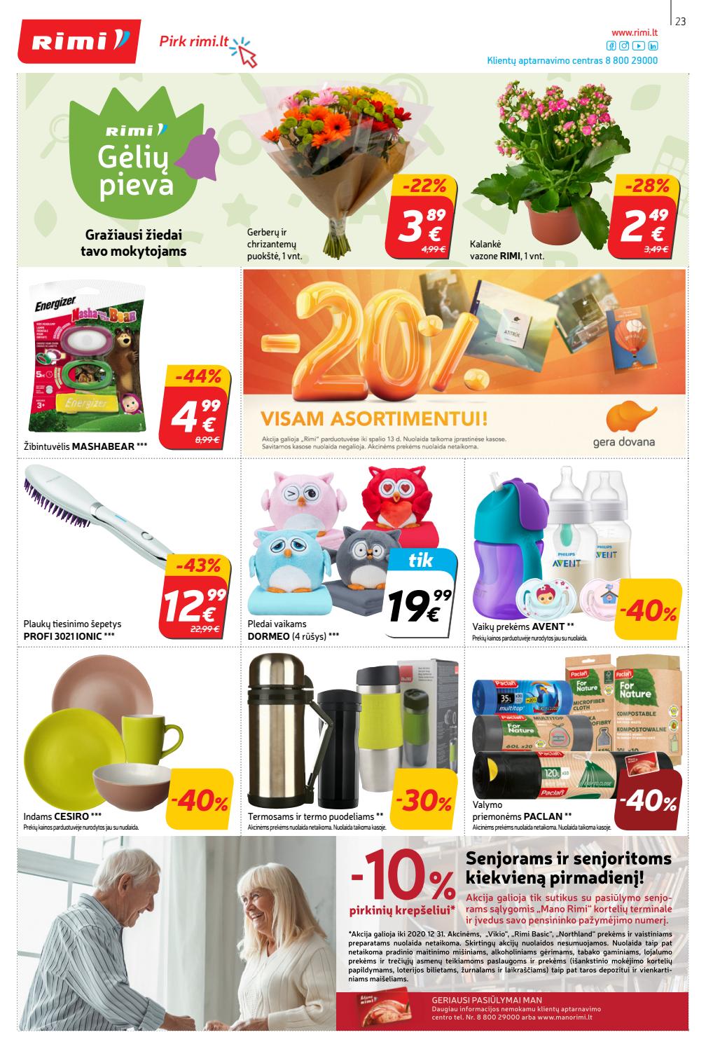 Rimi savaitinis leidinys akcijos nuo 
  2020-09-29 iki 
  2020-10-05 | Leidinukas.lt puslapis 23