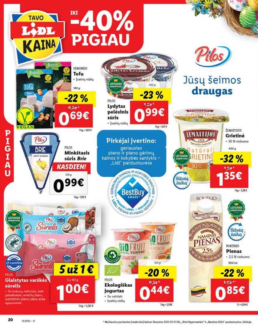 Lidl maisto prekių pasiūlymai akcijos nuo 
  2022-03-28 iki 
  2022-04-03 | Leidinukas.lt puslapis 20
