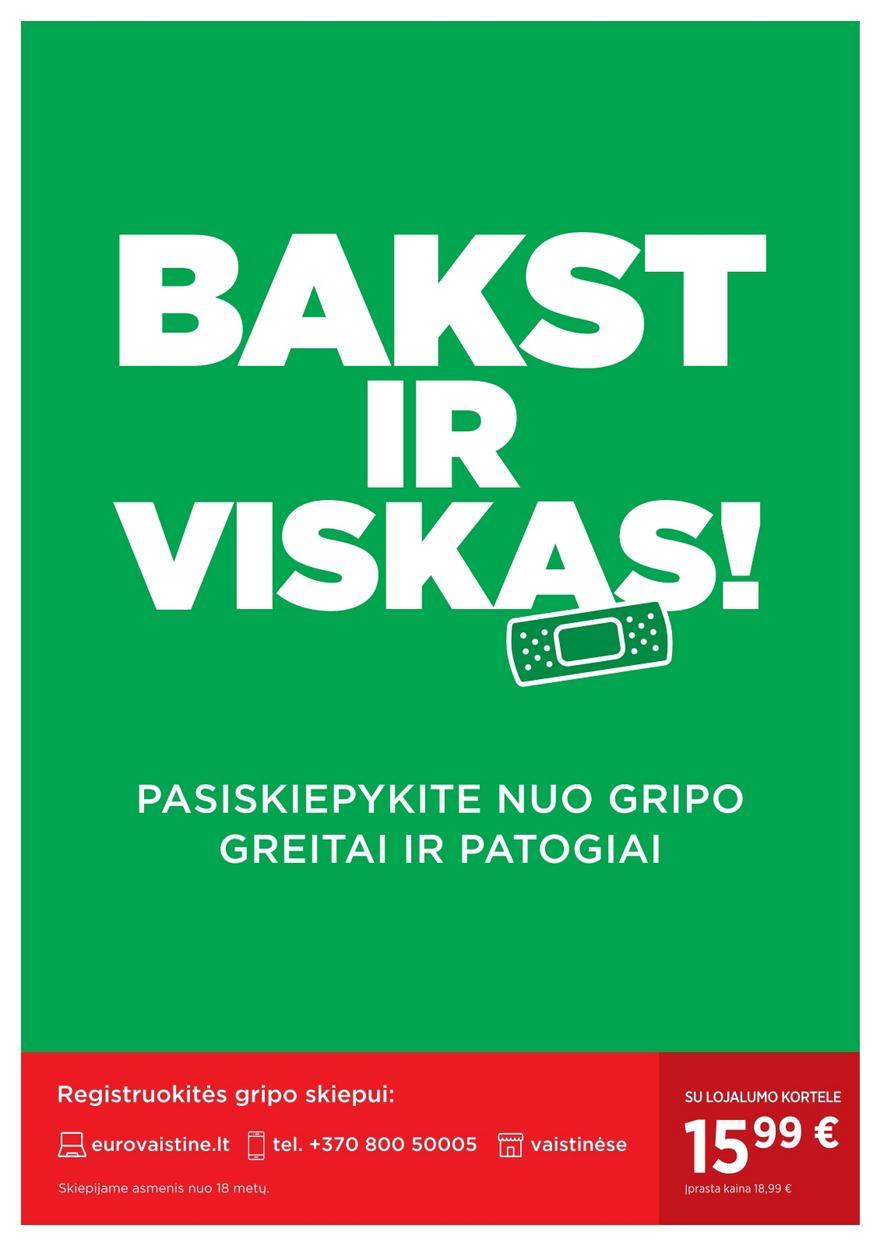 Euro vaistinė katalogas akcijos nuo 
  2025-10-01 iki 
  2025-10-31 | Leidinukas.lt puslapis 39