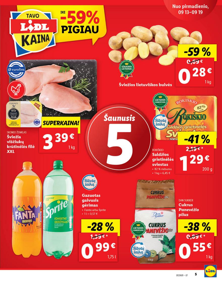Lidl maisto prekių pasiūlymai akcijos nuo 
  2021-09-13 iki 
  2021-09-19 | Leidinukas.lt puslapis 5