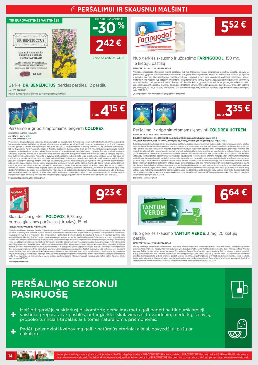Euro vaistinė leidinys akcijos nuo 
  2021-10-01 iki 
  2021-11-03 | Leidinukas.lt puslapis 14
