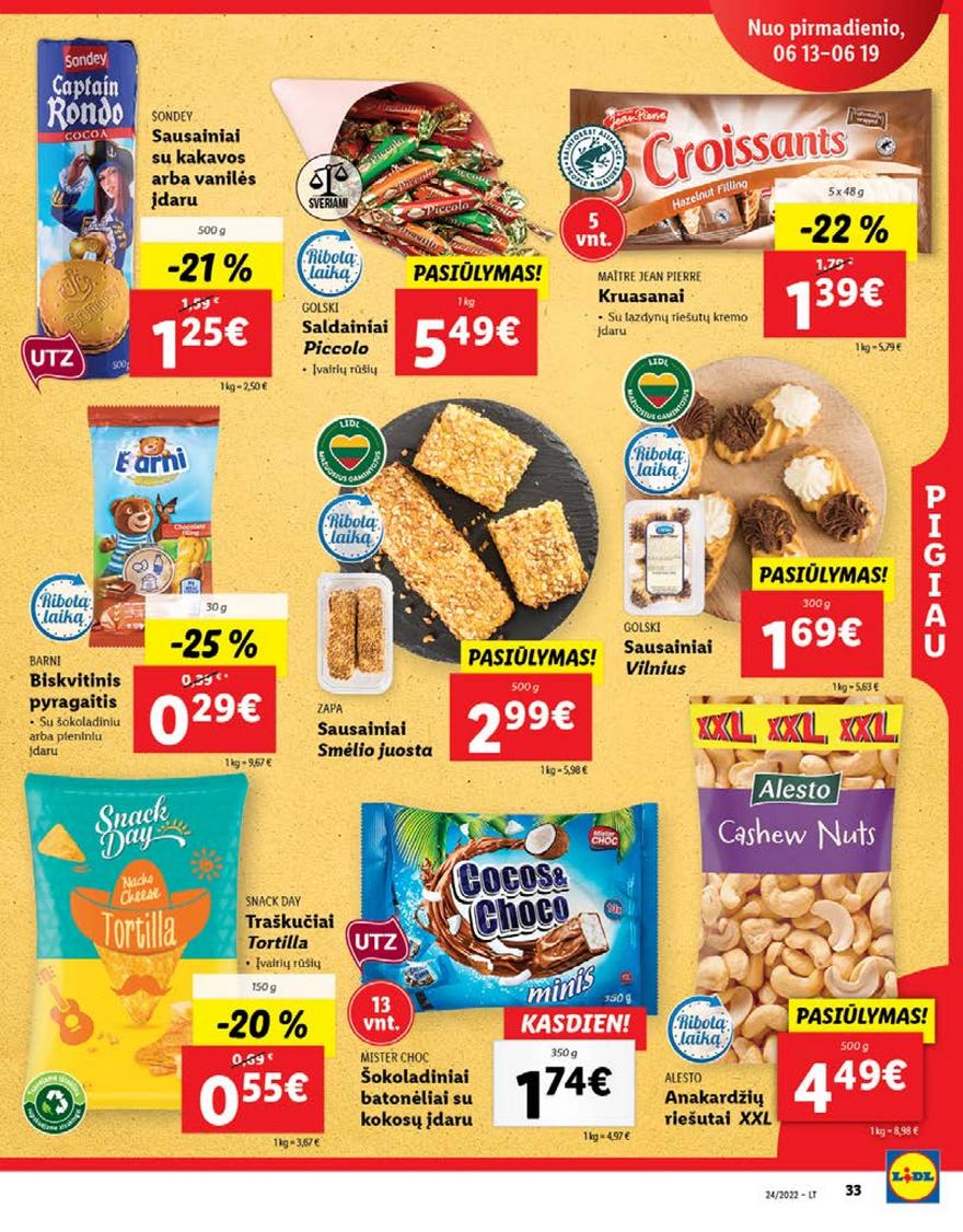 Lidl pasiūlymai akcijos nuo 
  2022-06-13 iki 
  2022-06-19 | Leidinukas.lt puslapis 33