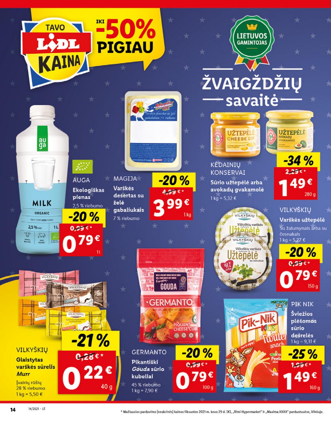 Lidl maisto prekių pasiūlymai akcijos nuo 
  2021-04-05 iki 
  2021-04-11 | Leidinukas.lt puslapis 14