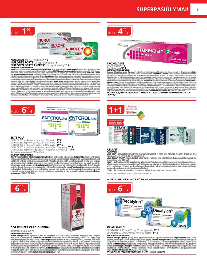 Gintarinės vaistinės leidinys akcijos nuo 
  2025-04-01 iki 
  2025-04-30 | Leidinukas.lt puslapis 9