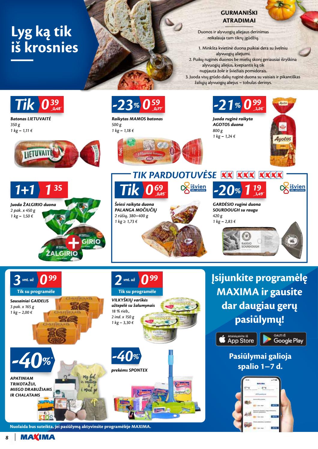 Maxima kaininis leidinys akcijos nuo 
  2020-09-29 iki 
  2020-10-05 | Leidinukas.lt puslapis 8