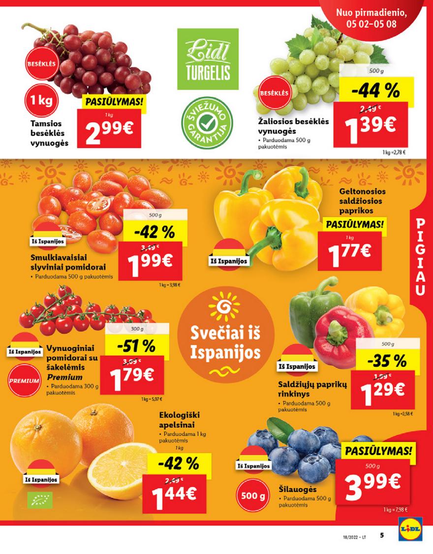 Lidl maisto prekių pasiūlymai akcijos nuo 
  2022-05-02 iki 
  2022-05-08 | Leidinukas.lt puslapis 5