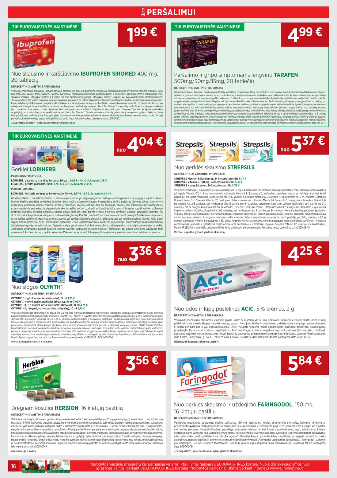 Euro vaistinė leidinys. akcijos nuo 
  2021-04-01 iki 
  2021-04-30 | Leidinukas.lt puslapis 16