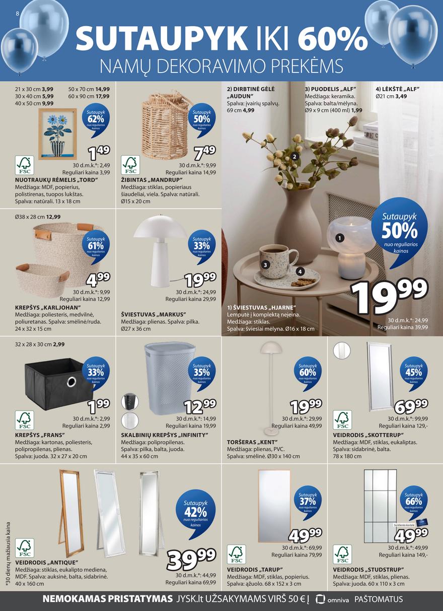 Jysk akcijų leidinys akcijos nuo 
  2026-03-31 iki 
  2026-04-13 | Leidinukas.lt puslapis 8