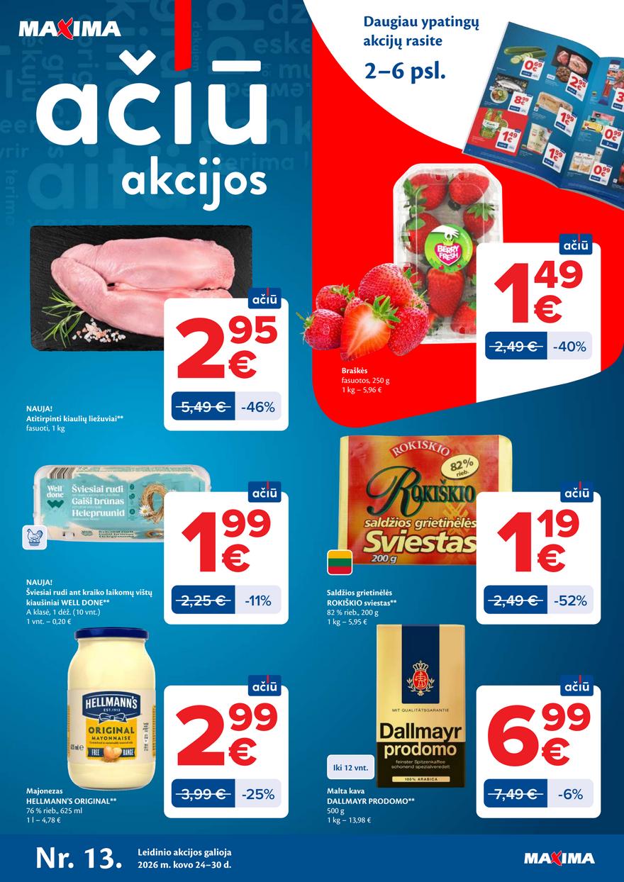 Maxima leidinys akcijos nuo 
  2026-03-24 iki 
  2026-03-30 | Leidinukas.lt puslapis 1