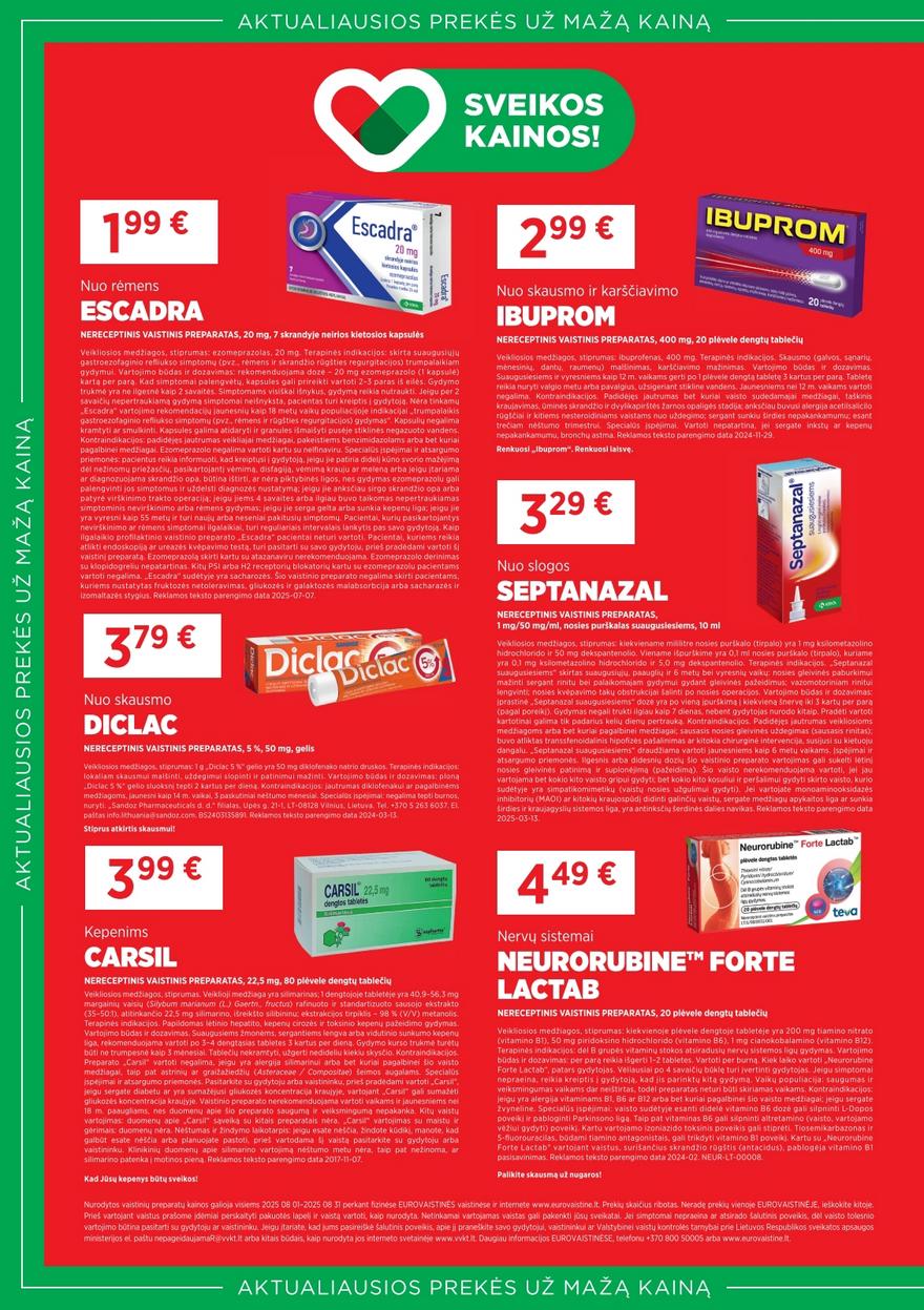 Euro vaistinė katalogas akcijos nuo 
  2025-08-01 iki 
  2025-08-31 | Leidinukas.lt puslapis 2