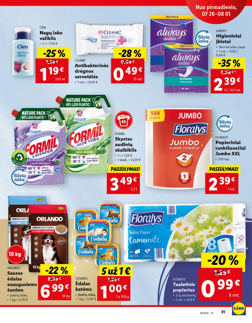Lidl maisto prekių pasiūlymai akcijos nuo 
  2021-07-26 iki 
  2021-08-01 | Leidinukas.lt puslapis 31