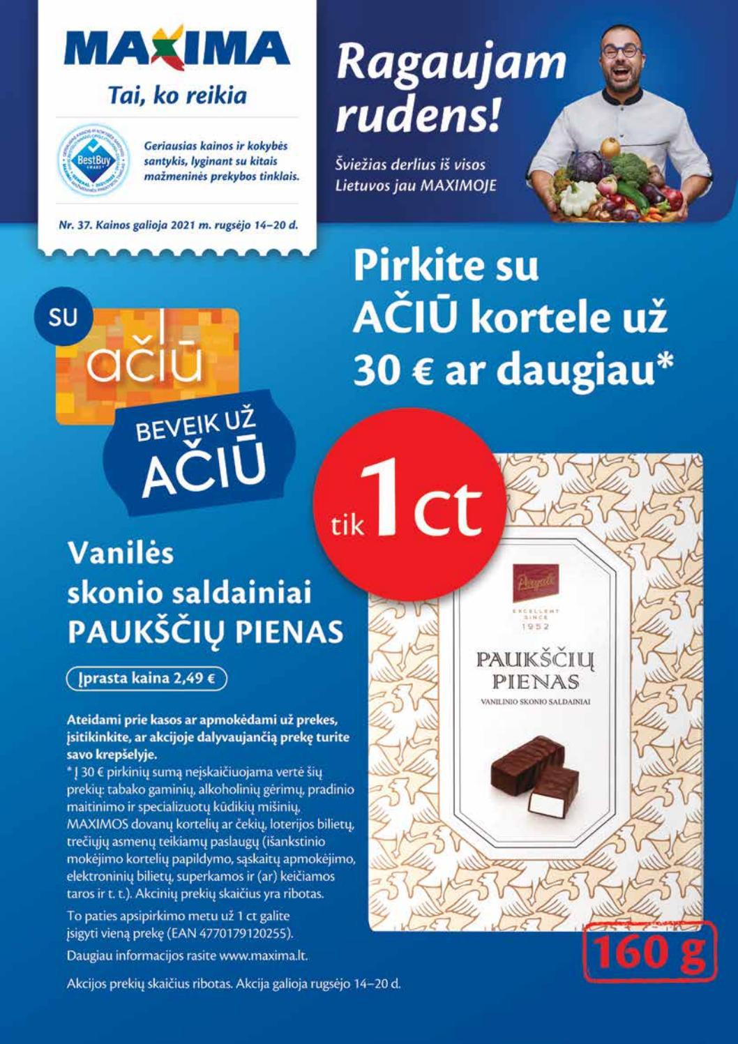 Maxima leidinys akcijos nuo 
  2021-09-14 iki 
  2021-09-20 | Leidinukas.lt puslapis 1