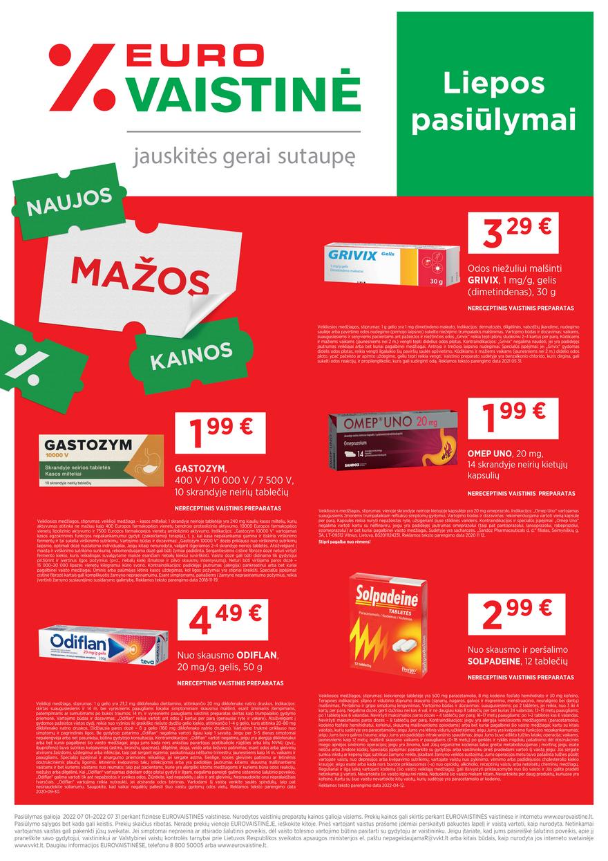 Euro vaistinė leidinys akcijos nuo 
  2022-07-01 iki 
  2022-07-31 | Leidinukas.lt puslapis 1