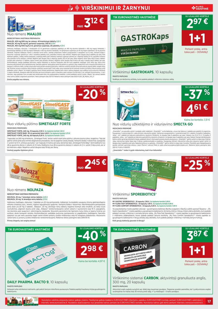 Euro vaistinė leidinys akcijos nuo 
  2022-03-01 iki 
  2022-03-31 | Leidinukas.lt puslapis 17