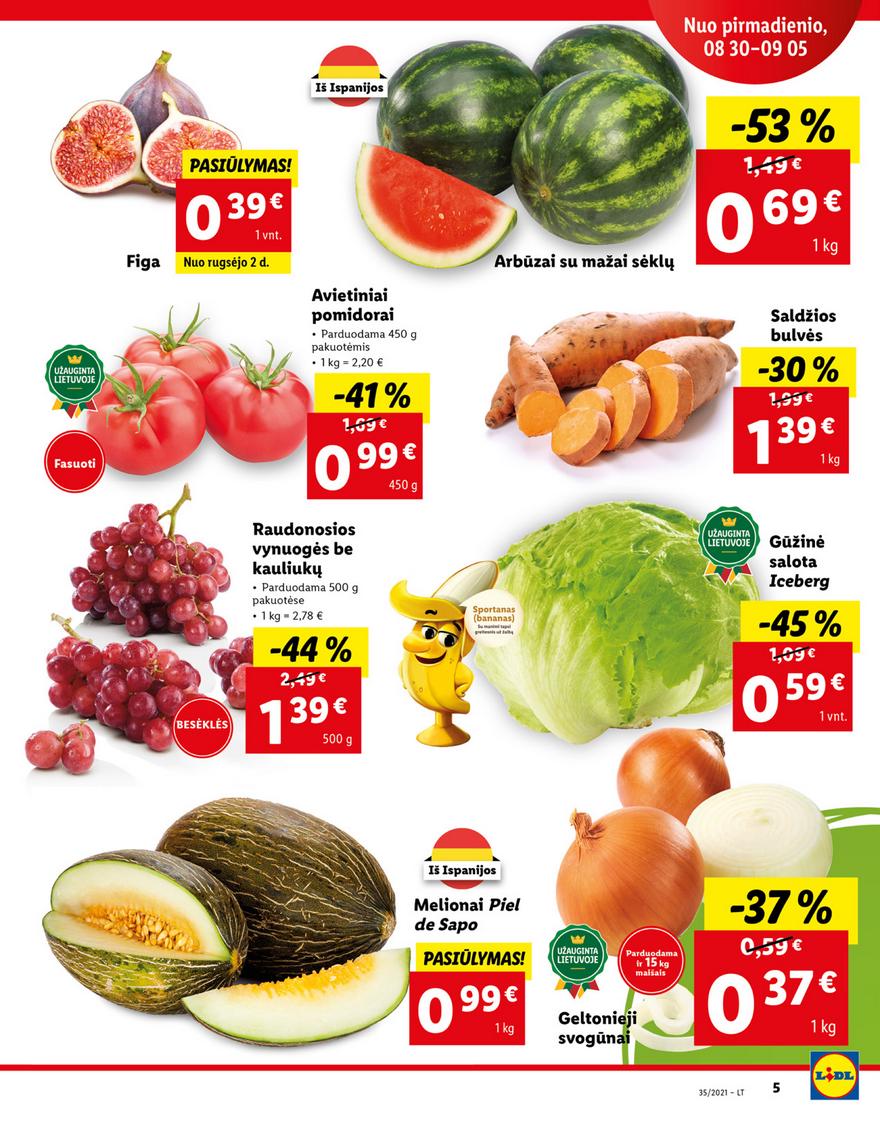 Lidl maisto prekių pasiūlymai akcijos nuo 
  2021-08-30 iki 
  2021-09-05 | Leidinukas.lt puslapis 5