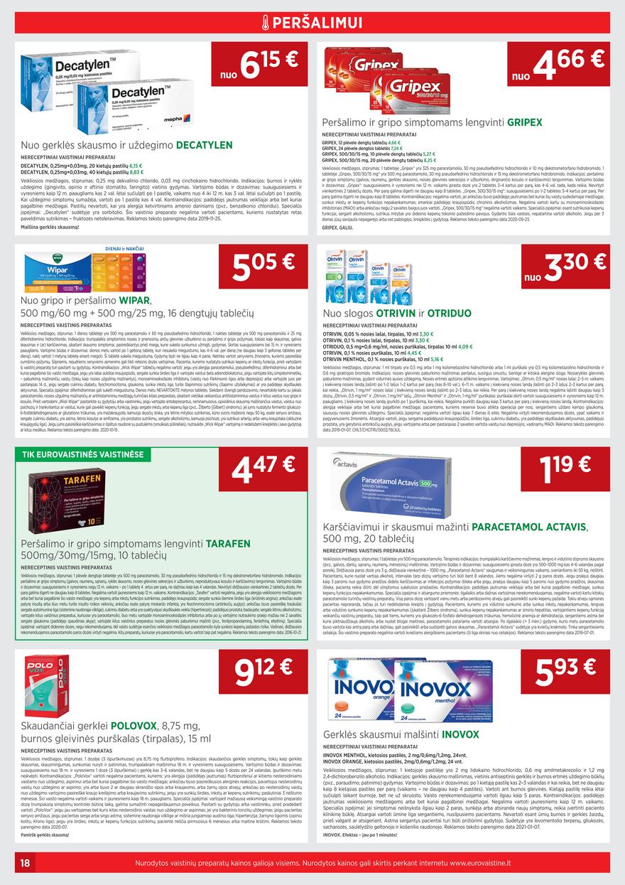 Euro vaistinė leidinys akcijos nuo 
  2021-05-01 iki 
  2021-05-31 | Leidinukas.lt puslapis 18