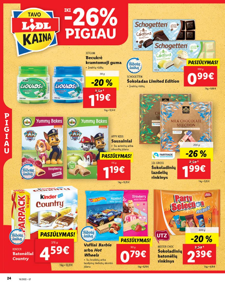 Lidl maisto prekių pasiūlymai akcijos nuo 
  2022-04-18 iki 
  2022-04-24 | Leidinukas.lt puslapis 24