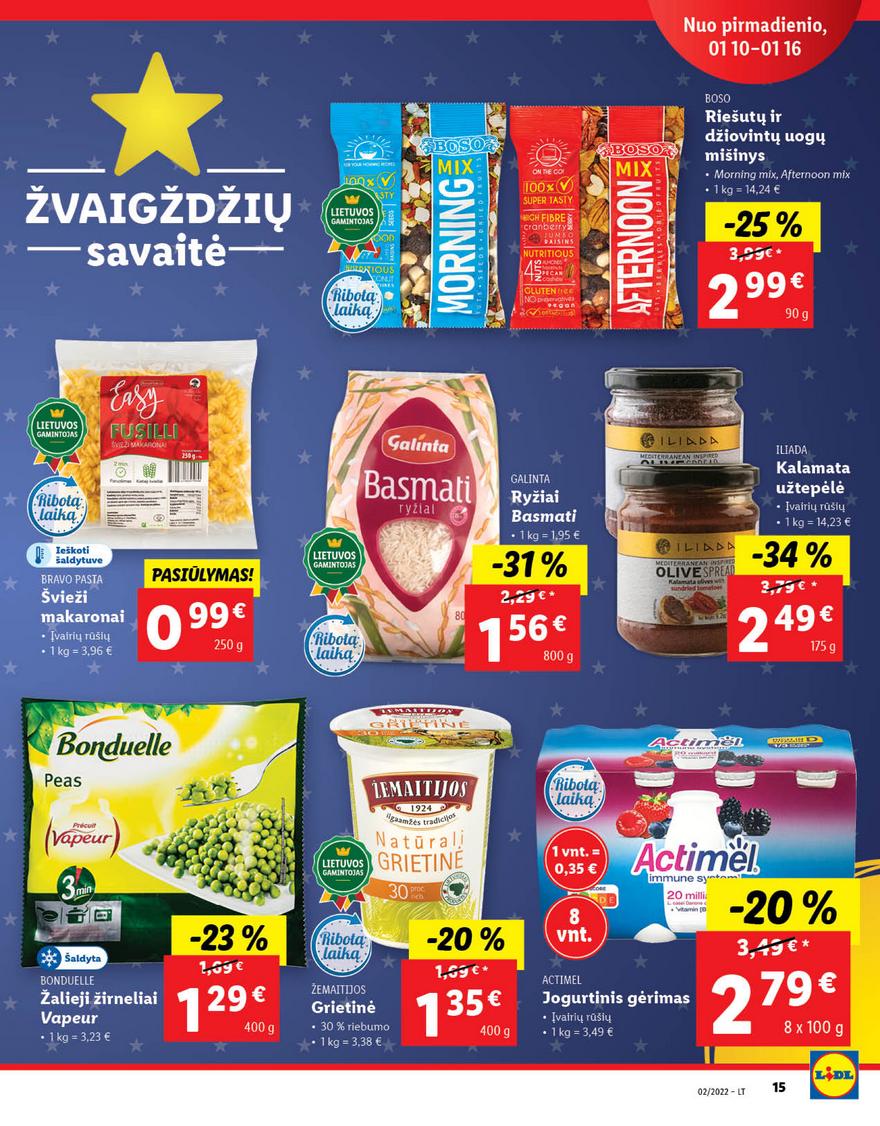 Lidl maisto prekių pasiūlymai akcijos nuo 
  2022-01-10 iki 
  2022-01-16 | Leidinukas.lt puslapis 15