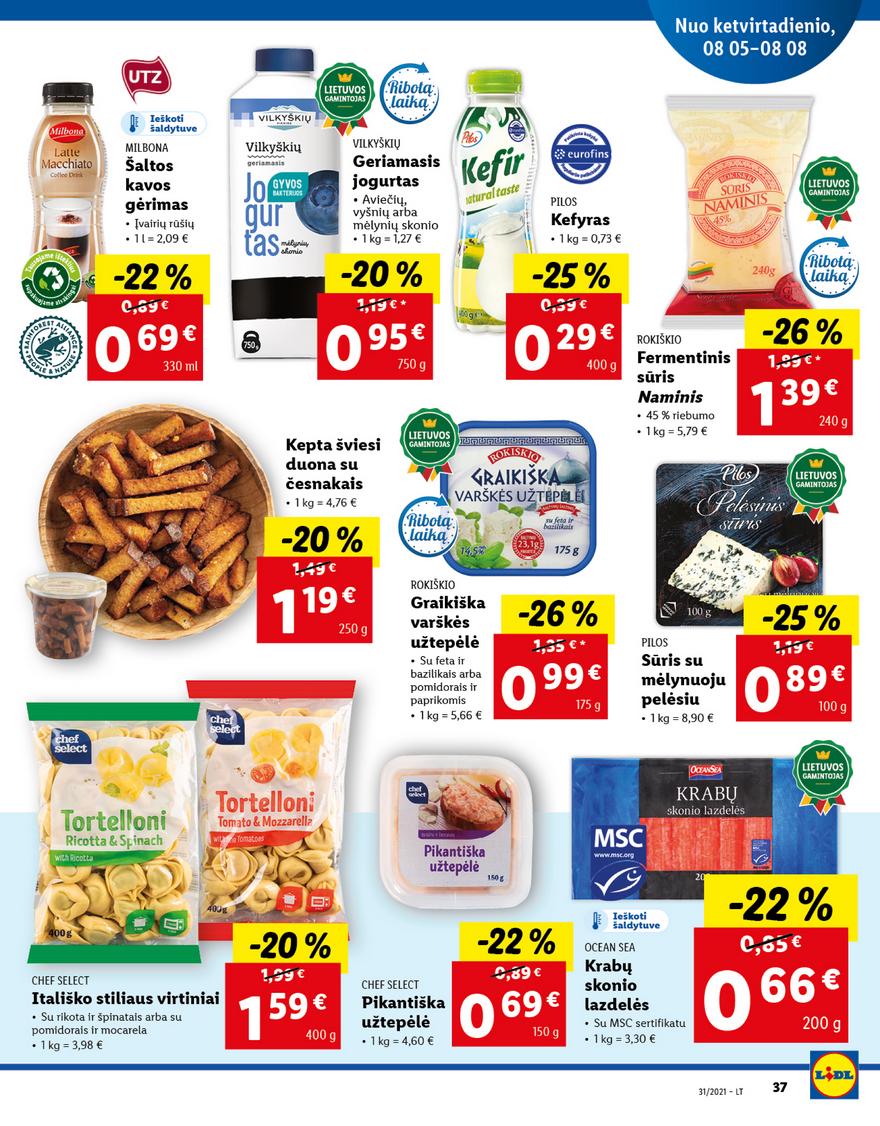 Lidl maisto prekių pasiūlymai akcijos nuo 
  2021-08-02 iki 
  2021-08-08 | Leidinukas.lt puslapis 37