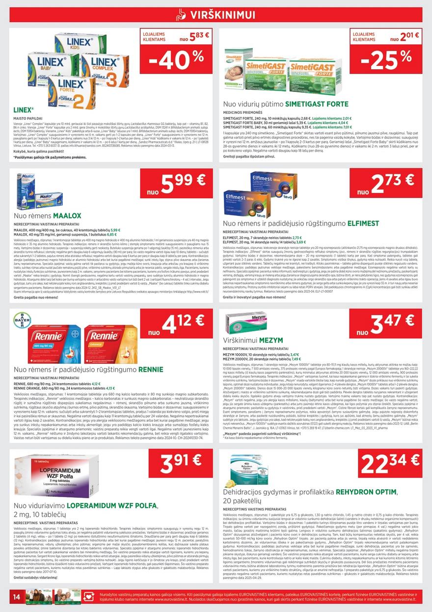 Euro vaistinė katalogas akcijos nuo 
  2025-06-01 iki 
  2025-06-30 | Leidinukas.lt puslapis 14