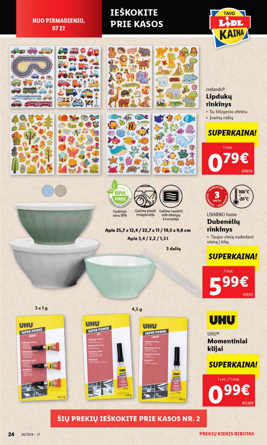 Lidl ne maisto leidinys akcijos nuo 
  2024-07-22 iki 
  2024-07-28 | Leidinukas.lt puslapis 24