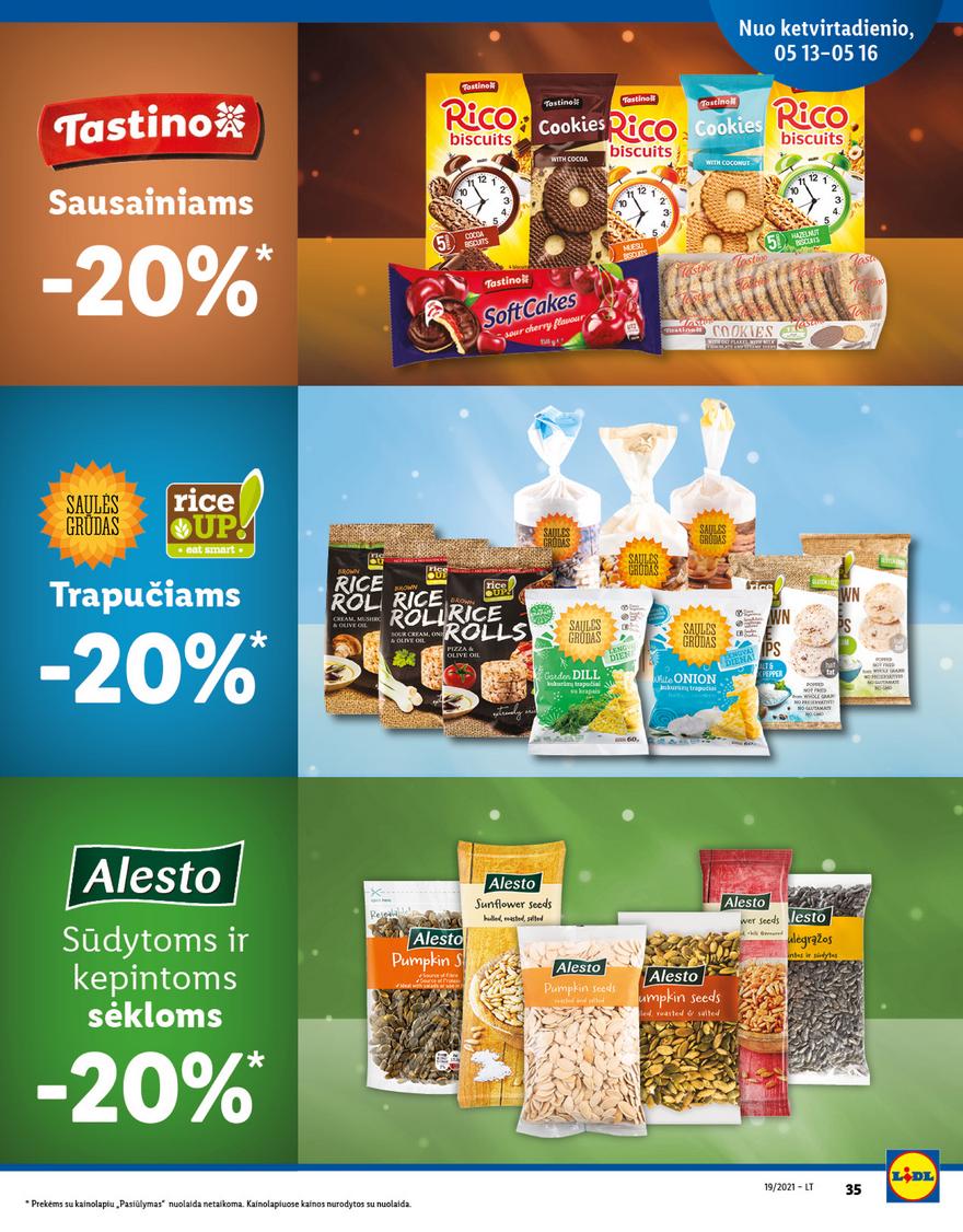 Lidl maisto prekių pasiūlymai akcijos nuo 
  2021-05-10 iki 
  2021-05-16 | Leidinukas.lt puslapis 35