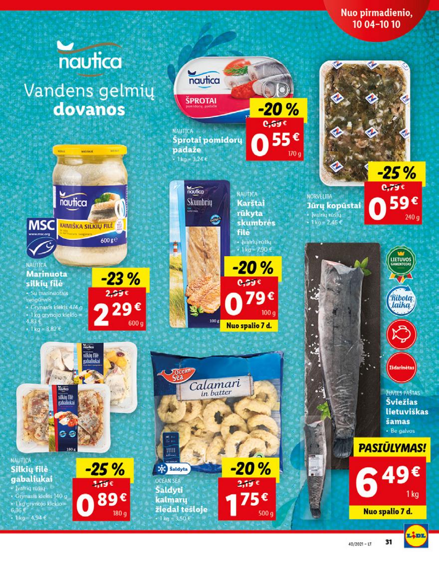 Lidl maisto prekių pasiūlymai akcijos nuo 
  2021-10-04 iki 
  2021-10-10 | Leidinukas.lt puslapis 31