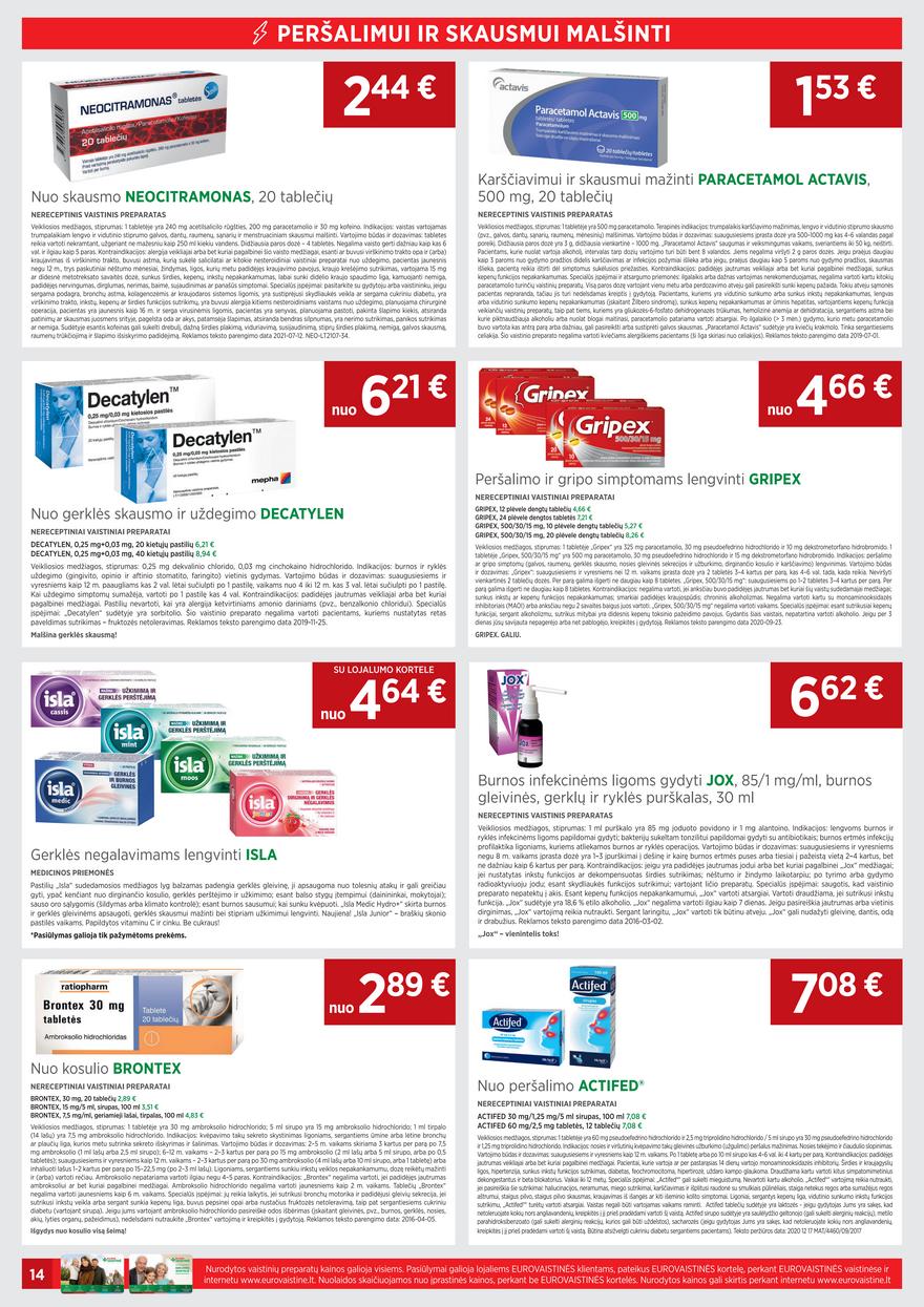 Euro vaistinė leidinys akcijos nuo 
  2021-09-01 iki 
  2021-09-30 | Leidinukas.lt puslapis 14