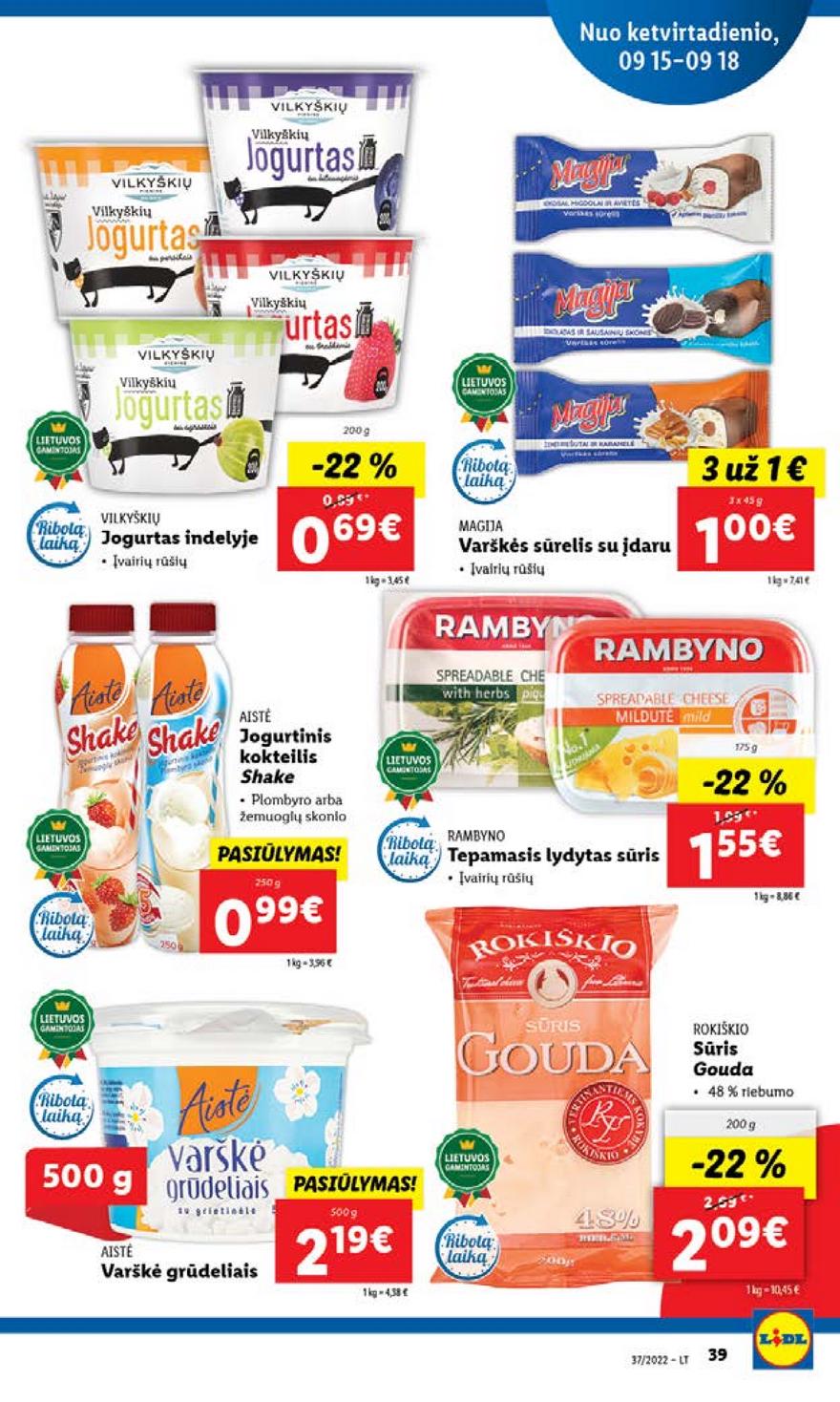 Lidl maisto prekių pasiūlymai akcijos nuo 
  2022-09-12 iki 
  2022-09-18 | Leidinukas.lt puslapis 39