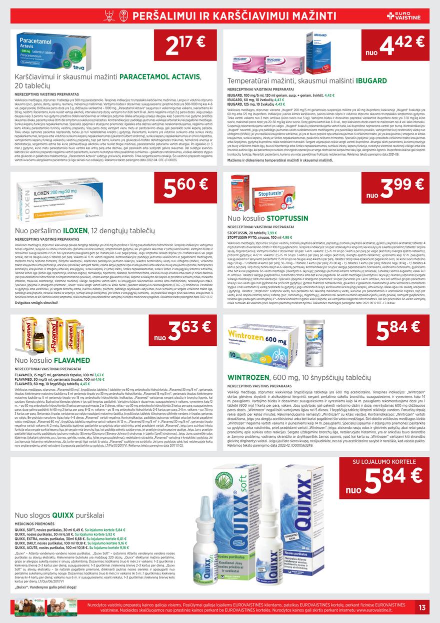 Euro vaistinė leidinys akcijos nuo 
  2023-01-01 iki 
  2023-01-30 | Leidinukas.lt puslapis 13