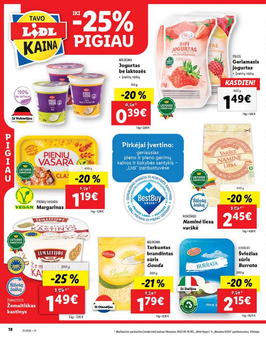 Lidl maisto prekių pasiūlymai akcijos nuo 
  2022-05-23 iki 
  2022-05-29 | Leidinukas.lt puslapis 18