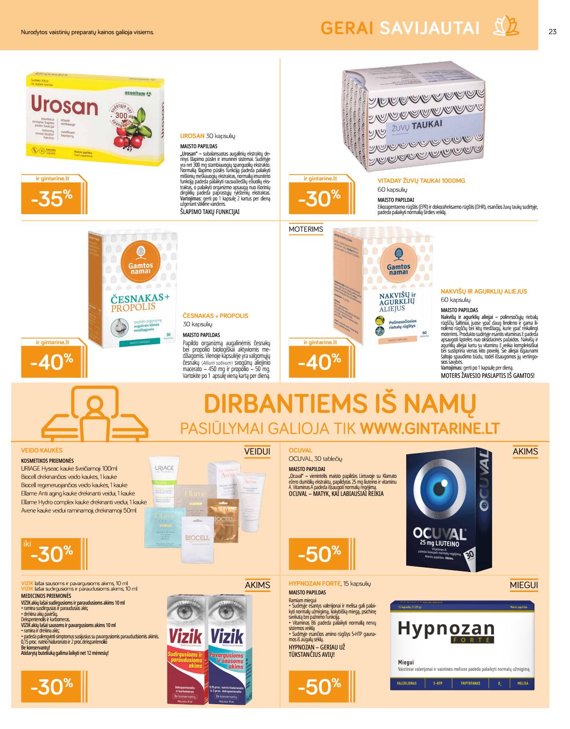 Gintarinė vaistinė leidinys akcijos nuo 
  2021-02-01 iki 
  2021-02-28 | Leidinukas.lt puslapis 23