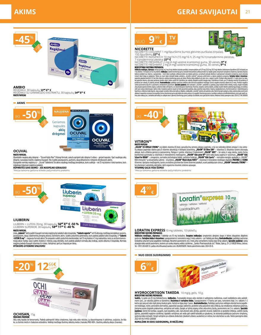 Gintarinės vaistinės leidinys akcijos nuo 
  2024-10-01 iki 
  2024-10-31 | Leidinukas.lt puslapis 21