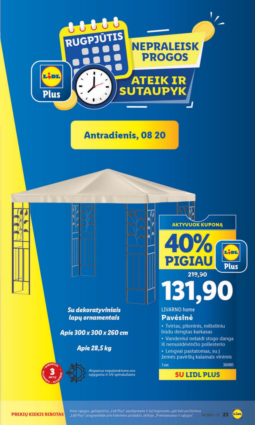 Lidl leidinys naujas akcijos nuo 
  2024-08-19 iki 
  2024-08-25 | Leidinukas.lt puslapis 23