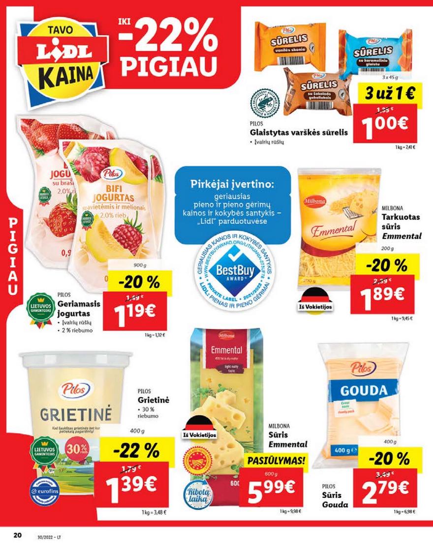 Lidl maisto prekių leidinys akcijos nuo 
  2022-07-25 iki 
  2022-07-31 | Leidinukas.lt puslapis 20