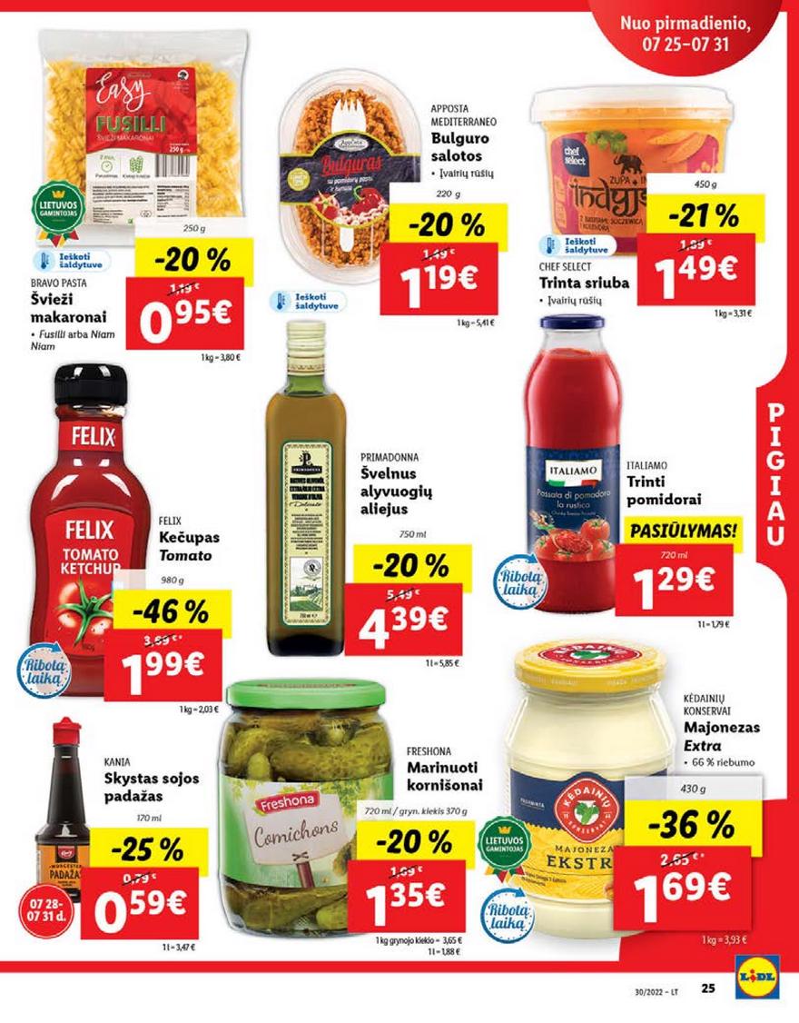 Lidl maisto prekių leidinys akcijos nuo 
  2022-07-25 iki 
  2022-07-31 | Leidinukas.lt puslapis 25