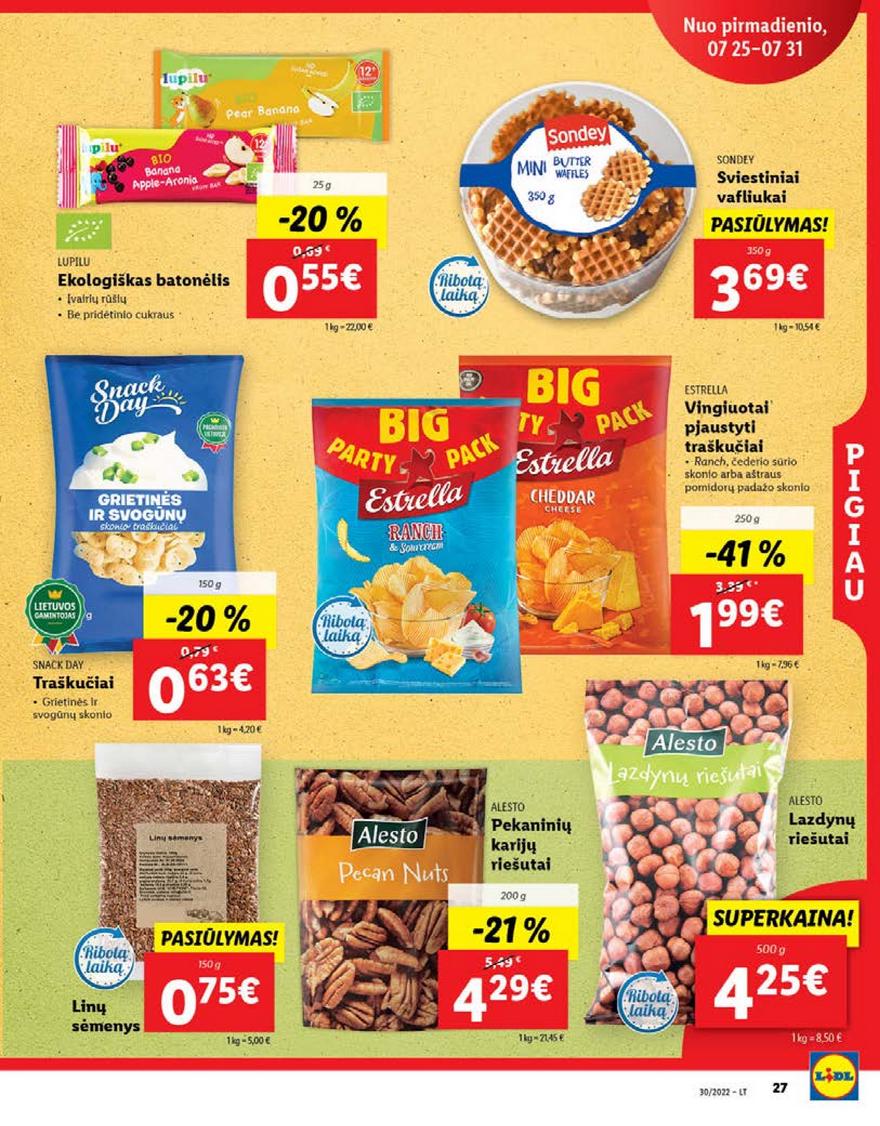 Lidl maisto prekių leidinys akcijos nuo 
  2022-07-25 iki 
  2022-07-31 | Leidinukas.lt puslapis 27