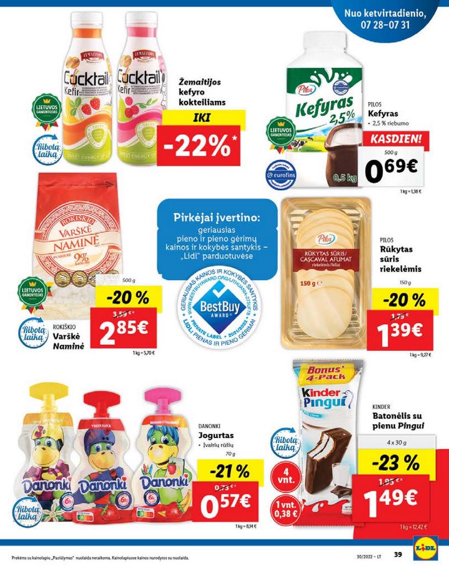 Lidl maisto prekių leidinys akcijos nuo 
  2022-07-25 iki 
  2022-07-31 | Leidinukas.lt puslapis 39