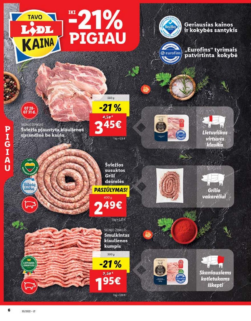 Lidl maisto prekių leidinys akcijos nuo 
  2022-07-25 iki 
  2022-07-31 | Leidinukas.lt puslapis 6