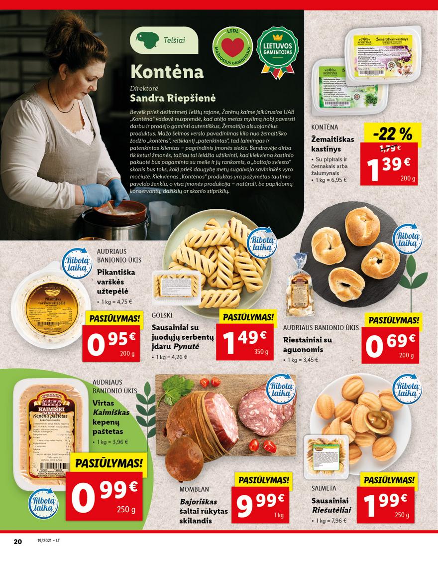 Lidl maisto prekių pasiūlymai akcijos nuo 
  2021-05-10 iki 
  2021-05-16 | Leidinukas.lt puslapis 20