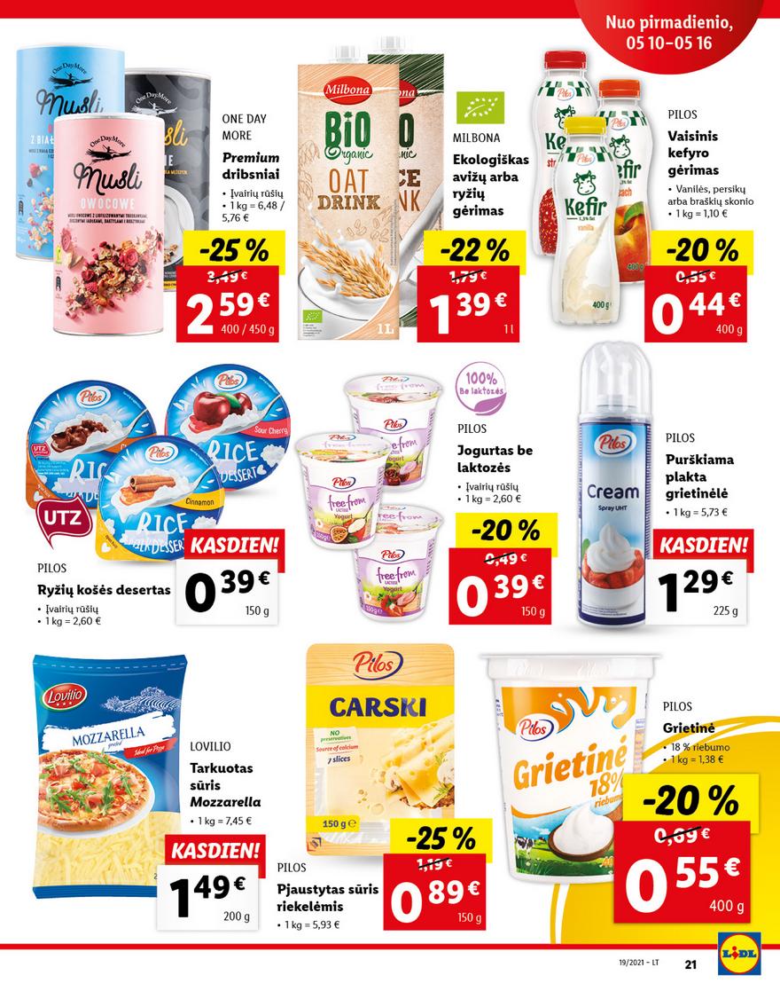 Lidl maisto prekių pasiūlymai akcijos nuo 
  2021-05-10 iki 
  2021-05-16 | Leidinukas.lt puslapis 21