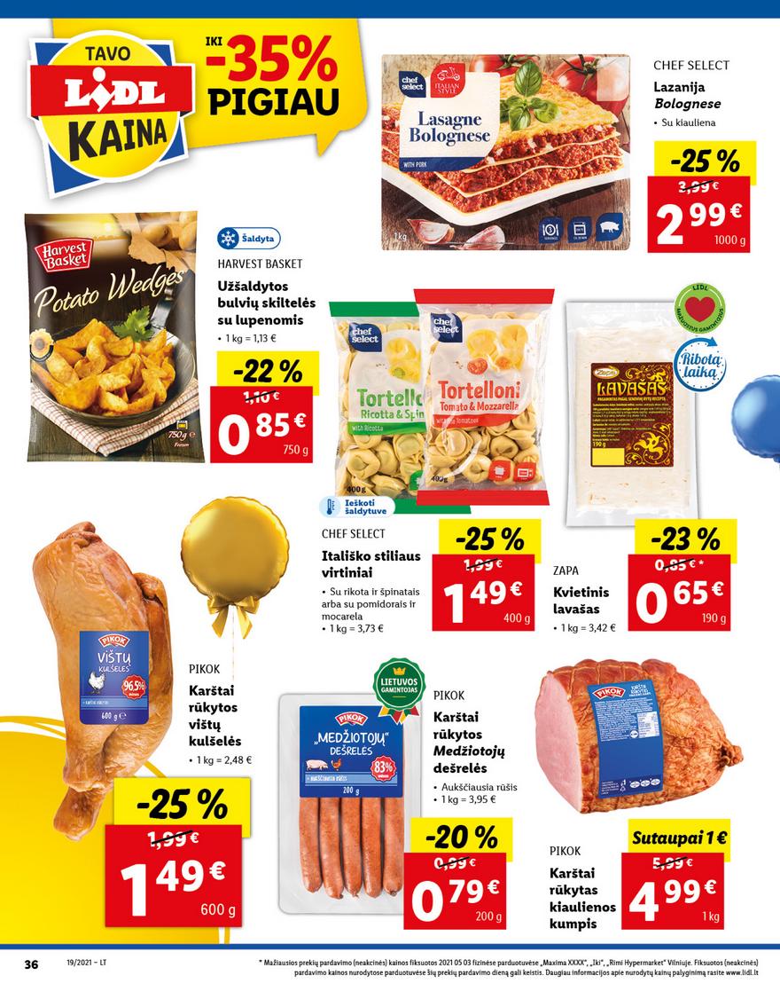 Lidl maisto prekių pasiūlymai akcijos nuo 
  2021-05-10 iki 
  2021-05-16 | Leidinukas.lt puslapis 36