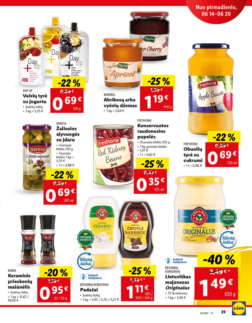 Lidl maisto prekių pasiūlymai akcijos nuo 
  2021-06-14 iki 
  2021-06-20 | Leidinukas.lt puslapis 25