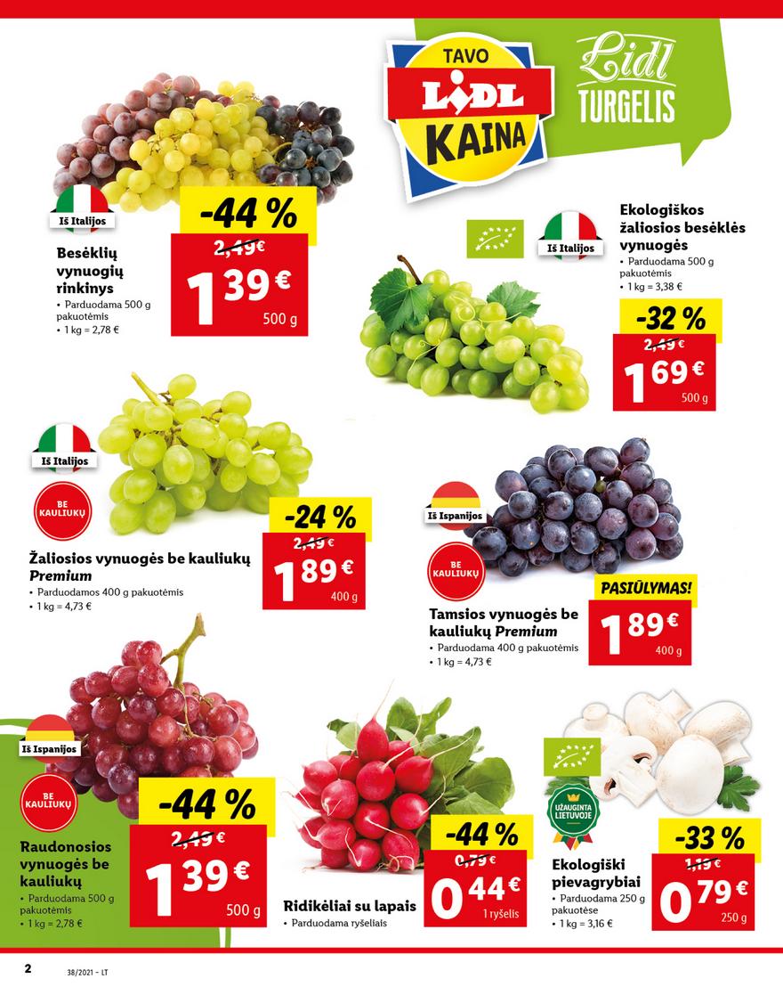 Lidl maisto prekių pasiūlymai akcijos nuo 
  2021-09-20 iki 
  2021-09-26 | Leidinukas.lt puslapis 2