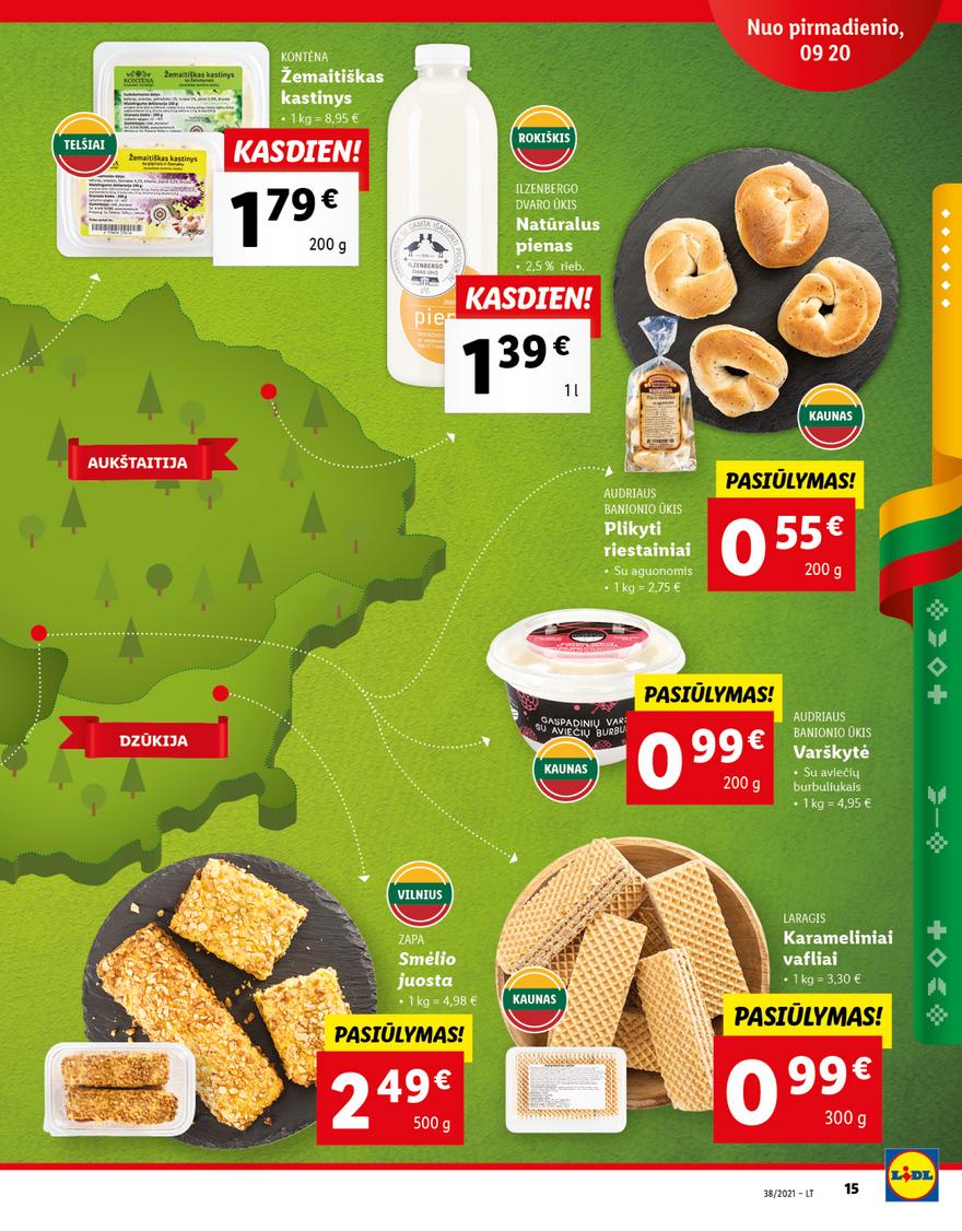 Lidl maisto prekių pasiūlymai akcijos nuo 
  2021-09-20 iki 
  2021-09-26 | Leidinukas.lt puslapis 15