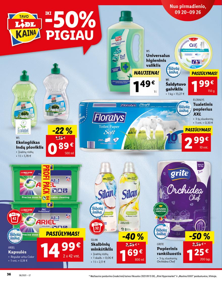 Lidl maisto prekių pasiūlymai akcijos nuo 
  2021-09-20 iki 
  2021-09-26 | Leidinukas.lt puslapis 36