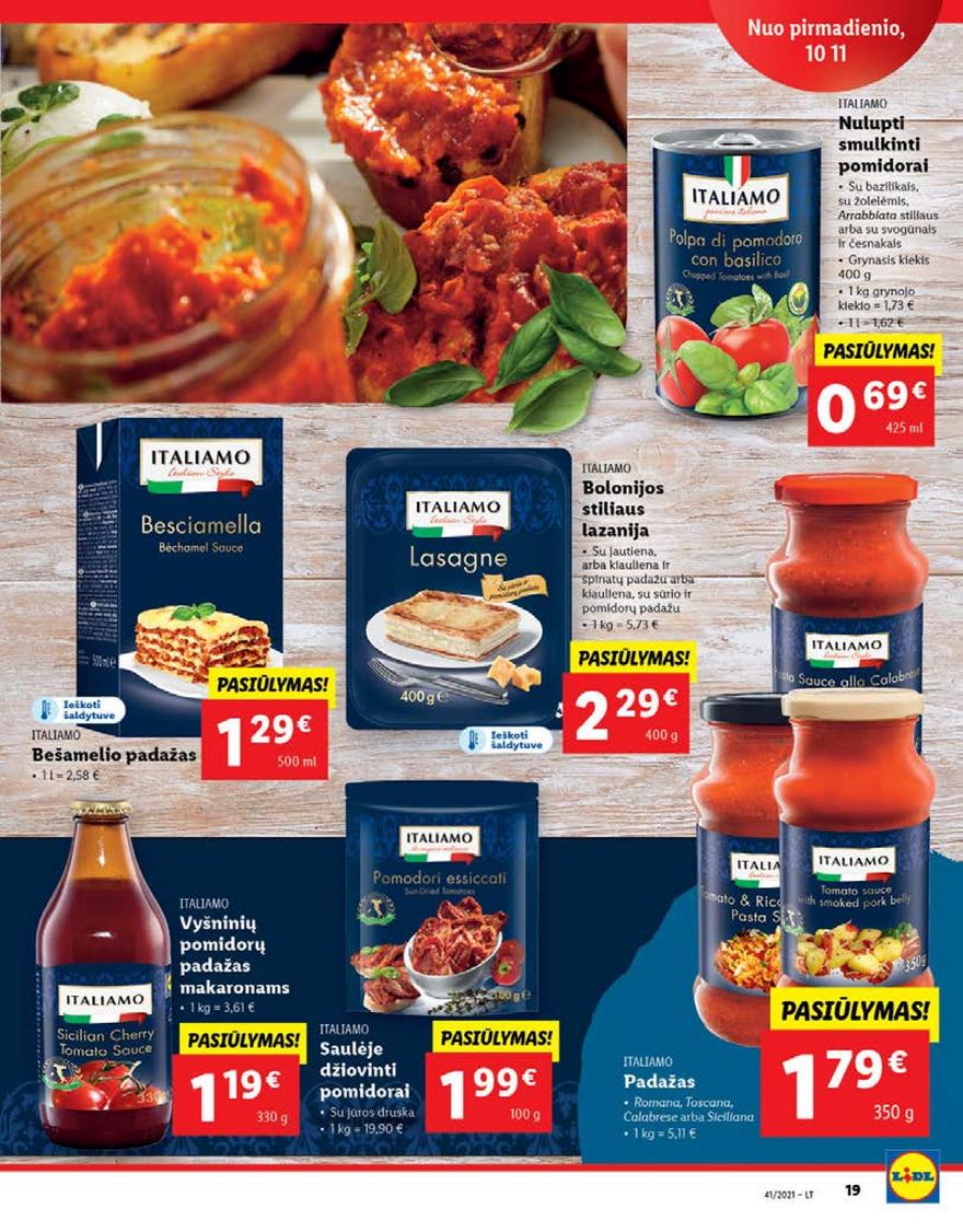 Lidl maisto prekių pasiūlymai akcijos nuo 
  2021-10-11 iki 
  2021-10-17 | Leidinukas.lt puslapis 19