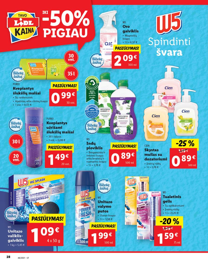 Lidl maisto prekių pasiūlymai akcijos nuo 
  2021-11-15 iki 
  2021-11-21 | Leidinukas.lt puslapis 28